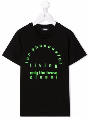Diesel Kids graphic-print cotton T-Shirt - Black