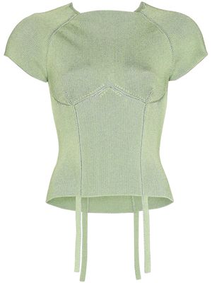 Isa Boulder Shield open-back knitted top - Green