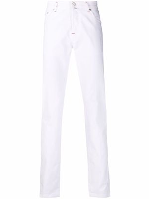 Kiton mid-rise straight-leg jeans - White