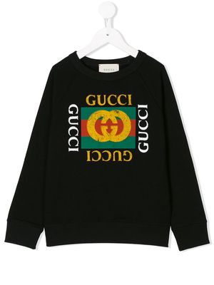 Gucci Kids logo print sweatshirt - Black