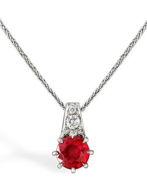 Pragnell 18kt white gold Antrobus ruby and diamond pendant necklace - Silver