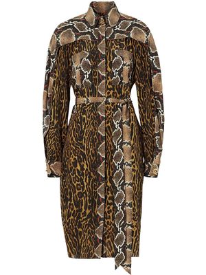 Burberry animal print shirt dress - Brown