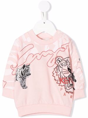 Kenzo Kids embroidered-logo sweatshirt - Pink