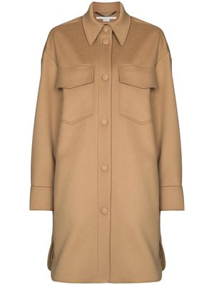 Stella McCartney Kerry button-up wool coat - Brown
