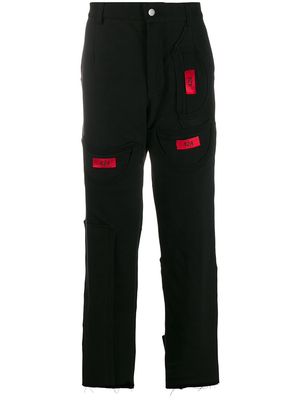 424 contrasting patch logo trousers - Black
