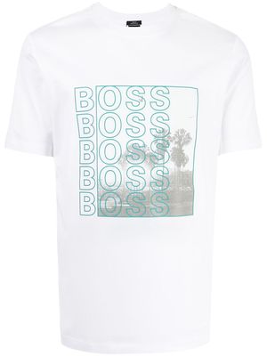 BOSS graphic-print cotton T-Shirt - White