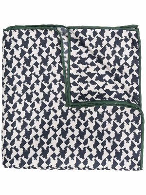 Canali abstract-print silk scarf - Blue