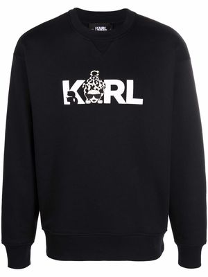 Karl Lagerfeld Ikonik animal-print jumper - Black