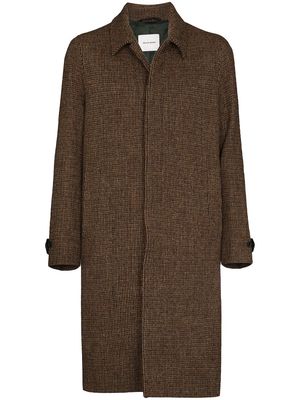 Wood Wood Harper harris tweed overcoat - Brown