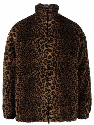 Balenciaga leopard-print oversized coat - Brown