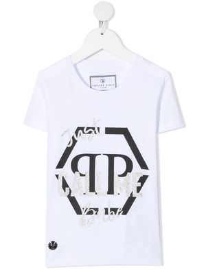 Philipp Plein Junior logo-print short-sleeved T-shirt - White