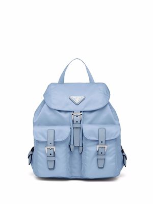 Prada small logo-plaque backpack - Blue