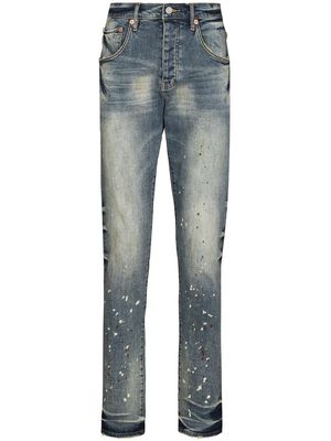 PURPLE BRAND P001 Paint Splatter Slim-fit Jeans - Blue