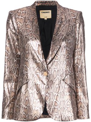 L'Agence sequin leopard print blazer - Brown