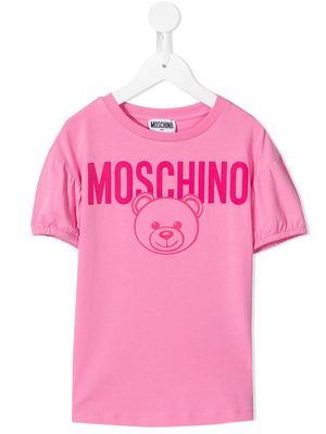 Moschino Kids teddy bear print T-shirt - Pink