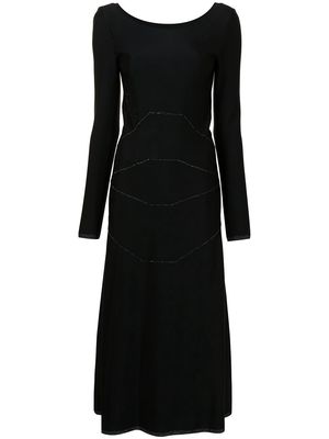 Alaïa Pre-Owned glitter detailing patchwork maxi dress - Black