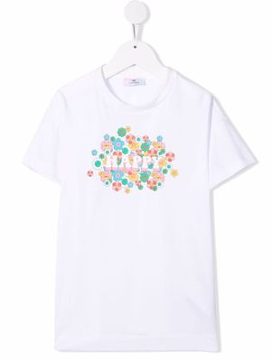 Chiara Ferragni Kids Happy floral print T-shirt - White