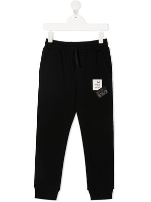 Dolce & Gabbana Kids logo-patch track pants - Black
