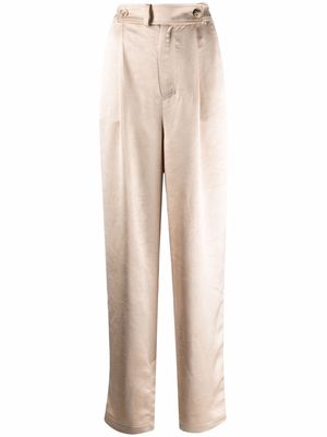 Aeron Odile straight-leg satin trousers - Neutrals