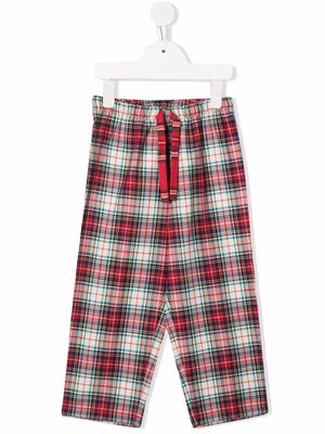 MC2 Saint Barth Kids Hypo checked straight trousers - Red