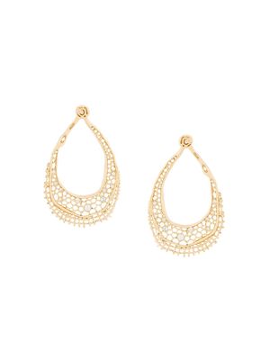 Aurelie Bidermann 18kt yellow gold diamond vintage lace earrings - Metallic