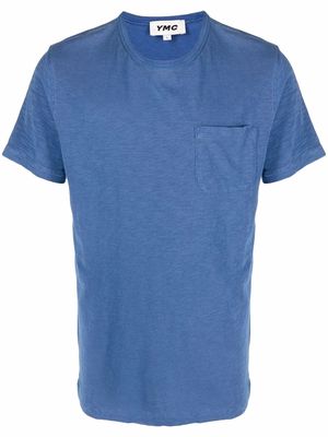 YMC pocket-detail organic cotton T-shirt - Blue