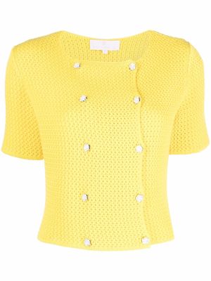 AMI AMALIA short-sleeve knit cardigan - Yellow