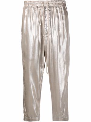 Rick Owens metallic track pants - Gold