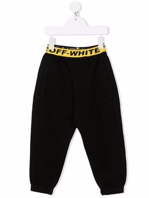 Off-White Kids logo-waistband track pants - Black