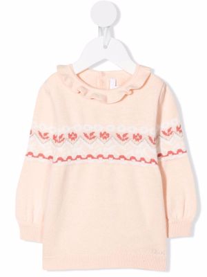 Chloé Kids fair isle intarsia knit jumper - Pink
