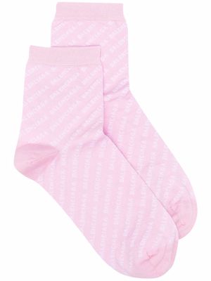 Balenciaga logo pattern socks - Pink