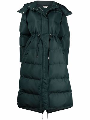 Alexander McQueen logo-embroidered padded coat - Green
