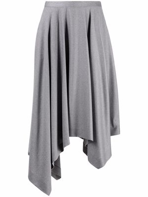 Fabiana Filippi asymmetric draped knitted skirt - Grey
