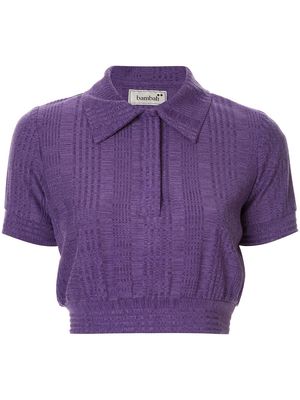 Bambah cropped knit polo shirt - Purple