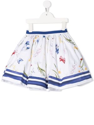 Monnalisa pull-on A-line skirt - White