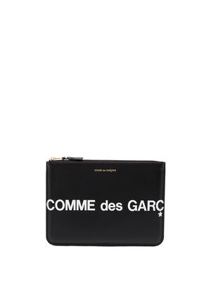 Comme Des Garçons Wallet logo print pouch - Black