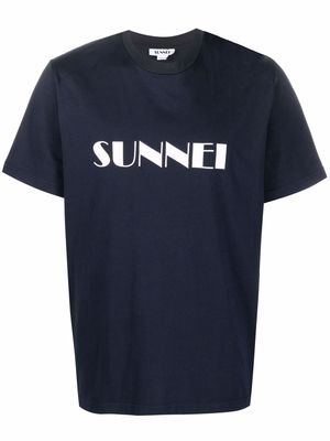 Sunnei logo-print cotton T-shirt - Blue