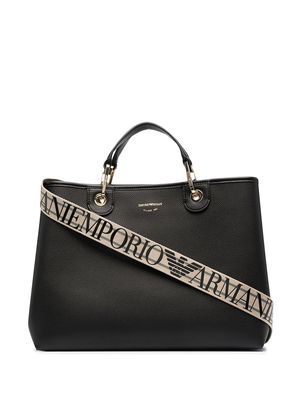 Emporio Armani logo-print tote bag - Black