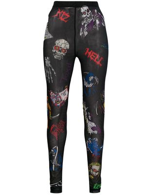KTZ Death Metal Spider Web leggings - Black