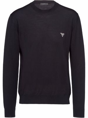 Prada superfine wool long-sleeve jumper - Black