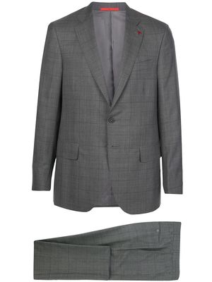 Isaia Isaia single-breasted check suit - Grey