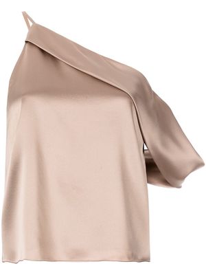 Michelle Mason draped cowl asymmetrical top - Neutrals