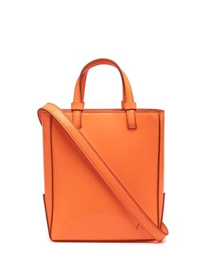 The Attico open-top leather tote bag - Orange