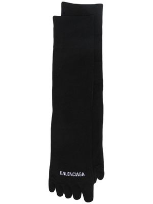 Balenciaga logo-intarsia knitted socks - Black