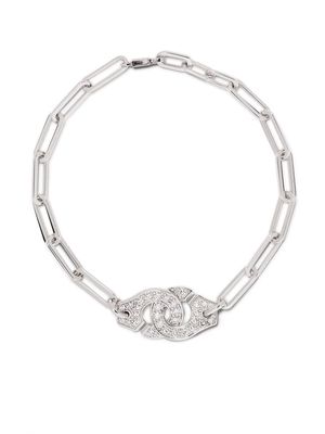 dihn van 18kt white gold Menottes R12 diamond chain bracelet - Silver
