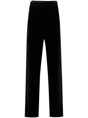 Sleeping with Jacques high-shine velvet effect trousers - Black