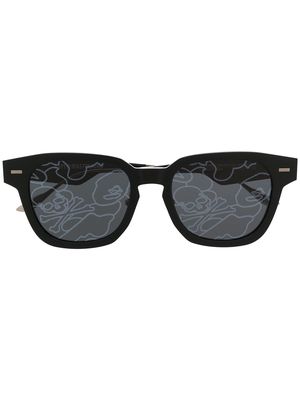 A BATHING APE® lens-decal square sunglasses - Black