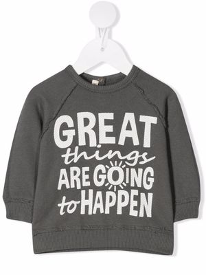 Zhoe & Tobiah slogan-print cotton jumper - Grey