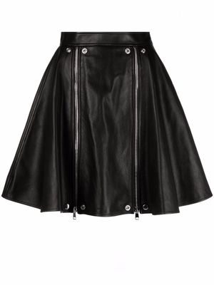 Alexander McQueen zip-detail leather skirt - Black