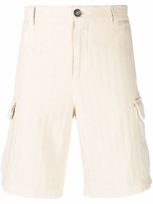 Brunello Cucinelli striped cotton bermuda shorts - Neutrals